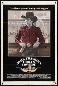 7t929 URBAN COWBOY 1sh '80 great image of John Travolta in cowboy hat with Lone Star beer!