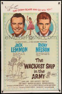 7t941 WACKIEST SHIP IN THE ARMY 1sh '60 Jack Lemmon & Ricky Nelson, the ocean roars & so will you!