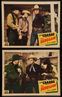 7w987 RENEGADE 2 LCs '43 Buster Crabbe as outlaw Billy the Kid with Fuzzy St. John!
