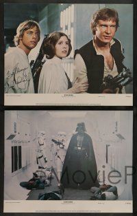 7w648 STAR WARS 8 color 11x14 stills '77 George Lucas sci-fi epic, one signed by Mark Hamill!