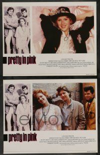 7w537 PRETTY IN PINK 8 English LCs '86 great images of Molly Ringwald, Andrew McCarthy & Jon Cryer!