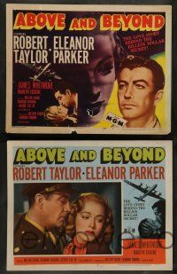 7w019 ABOVE & BEYOND 8 LCs '52 great images of pilot Robert Taylor & sexiest Eleanor Parker!
