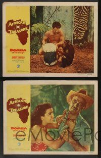 7w866 AFRICAN TREASURE 5 LCs '52 Johnny Sheffield as Bomba of the Jungle + Kimbbo the Chimp!