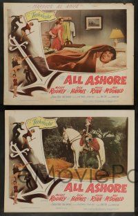7w035 ALL ASHORE 8 LCs '52 Mickey Rooney, Peggy Ryan, Navy musical, fun galore!
