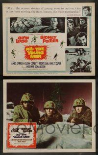 7w037 ALL THE YOUNG MEN 8 LCs '60 Alan Ladd & Sidney Poitier deal with race relations in Korean War