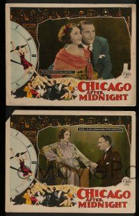 7w898 CHICAGO AFTER MIDNIGHT 4 LCs '28 Ralph Ince, Jola Mendez, Rivero, cool deco border art!