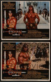 7w152 CONAN THE DESTROYER 8 LCs '84 Arnold Schwarzenegger, Grace Jones, Wilt Chamberlain!