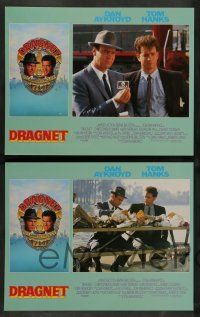 7w197 DRAGNET 8 LCs '87 Dan Aykroyd as detective Joe Friday with Tom Hanks, border art by McGinty!