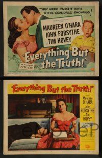 7w219 EVERYTHING BUT THE TRUTH 8 LCs '56 sexy Maureen O'Hara got caught with her scandals showing!