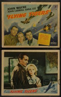 7w244 FLYING TIGERS 8 LCs '42 John Wayne, John Carroll, Anna Lee, TC art of WWII airplanes!