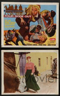 7w251 FOUR RODE OUT 8 int'l LCs '69 sexy cowgirl Sue Lyon, Pernell Roberts, Julian Mateos!