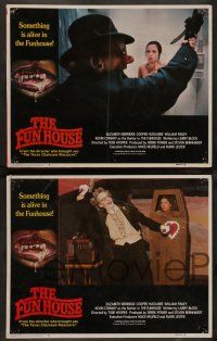 7w258 FUNHOUSE 8 LCs '81 directed by Tobe Hooper, Elizabeth Berridge, creepy carnival clown horror!