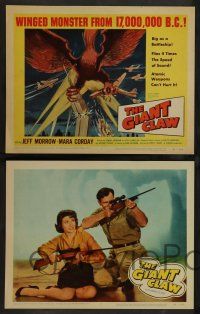 7w268 GIANT CLAW 8 LCs '57 Jeff Morrow, Mara Corday, Fred F. Sears directed, cool sci-fi images!