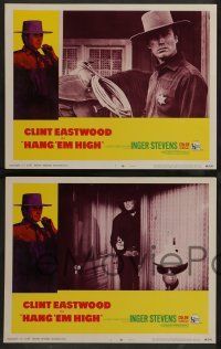 7w296 HANG 'EM HIGH 8 LCs '68 Clint Eastwood, they hung the wrong man & didn't finish the job!