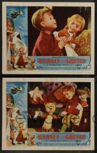 7w298 HANSEL & GRETEL 8 LCs '54 classic fantasy tale acted out by cool Kinemin puppets!