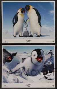 7w299 HAPPY FEET 8 LCs '06 director George Miller CGI animated penguin adventure cartoon!
