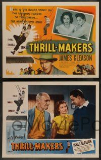 7w311 HOLLYWOOD THRILL MAKERS 8 LCs '54 movie stunt men, James Gleason & William Henry!
