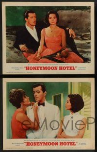 7w314 HONEYMOON HOTEL 8 LCs '64 Robert Goulet, Nancy Kwan, a resort full of newlyweds!