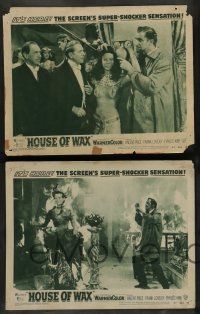 7w321 HOUSE OF WAX 8 2D LCs '53 Vincent Price, Charles Bronson, great horror images!