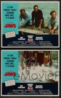 7w906 JAWS 4 LCs R79 Roy Scheider, Robert Shaw, Richard Dreyfuss, Steven Spielberg's shark classic!