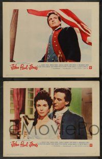 7w356 JOHN PAUL JONES 8 LCs '59 images of Robert Stack in the title role, pretty Marisa Pavan!