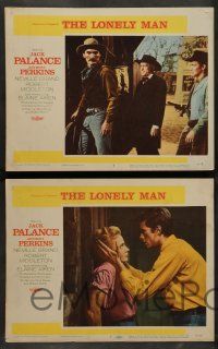 7w396 LONELY MAN 8 LCs '57 Elaine Aiken, Jack Palance, Anthony Perkins, Henry Levin western!