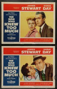 7w413 MAN WHO KNEW TOO MUCH 8 LCs '56 James Stewart & Doris Day, Alfred Hitchcock classic!