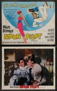 7w011 MOON PILOT 9 LCs '62 Disney, Dany Saval, Tom Tryon, space monkey!