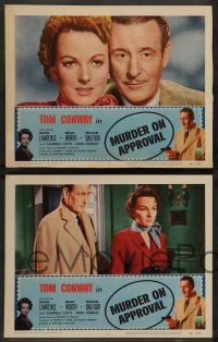 7w459 MURDER ON APPROVAL 8 LCs '56 great images of detective Tom Conway, English film noir!