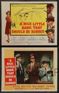 7w479 NICE LITTLE BANK THAT SHOULD BE ROBBED 8 LCs '58 thieves Ewell, Mickey Rooney, Shaughnessy!