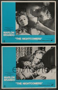 7w487 NIGHTCOMERS 8 LCs '72 creepy Marlon Brando, Stephanie Beacham, Michael Winner English horror!