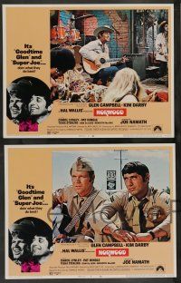 7w491 NORWOOD 8 LCs '70 border close up of Goodtime Glen Campbell & Super Joe Namath, Kim Darby!