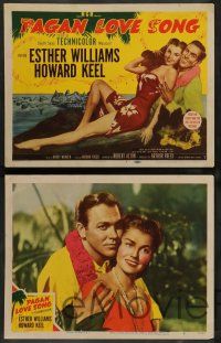 7w513 PAGAN LOVE SONG 8 LCs '50 great images of sexy tropical Esther Williams, Howard Keel!