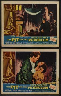7w525 PIT & THE PENDULUM 8 LCs '61 Vincent Price, Steele, Edgar Allan Poe's greatest terror tale!