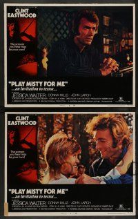 7w533 PLAY MISTY FOR ME 8 LCs '71 classic Clint Eastwood, Jessica Walter, an invitation to terror!