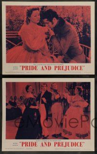 7w538 PRIDE & PREJUDICE 8 LCs R62 Laurence Olivier & Greer Garson, from Jane Austen's novel!