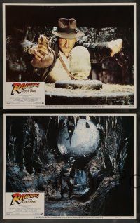7w557 RAIDERS OF THE LOST ARK 8 LCs '81 Harrison Ford, George Lucas & Steven Spielberg