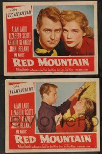 7w564 RED MOUNTAIN 8 LCs '52 western images of Alan Ladd, Lizabeth Scott, Arthur Kennedy, Civil War