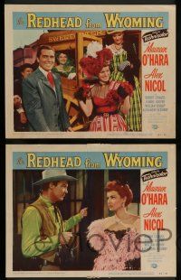7w883 REDHEAD FROM WYOMING 5 LCs '53 Maureen O'Hara, Alex Nicol, cowboy western action, gambling!