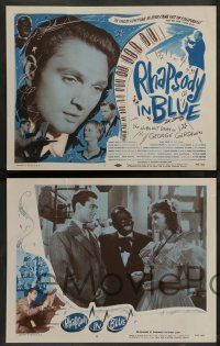 7w573 RHAPSODY IN BLUE 8 LCs R56 Robert Alda as George Gershwin, Al Jolson pictured!