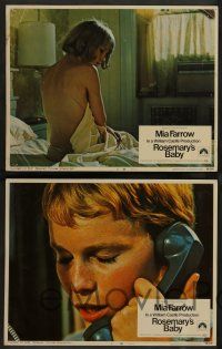 7w585 ROSEMARY'S BABY 8 LCs '68 Mia Farrow & John Cassavetes, classic directed by Roman Polanski!