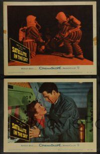 7w592 SATELLITE IN THE SKY 8 LCs '56 Lois Maxwell, cool sci-fi images of astronauts in outer space!