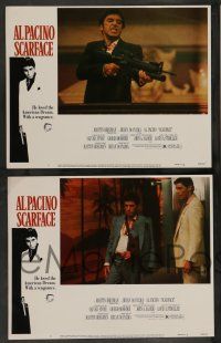 7w593 SCARFACE 8 LCs '83 Al Pacino as Tony Montana, Steven Bauer, sexy Michelle Pfeiffer, Abraham!