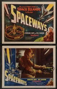 7w632 SPACEWAYS 8 LCs '53 Hammer, screen's 1st story of the space islands in the sky!