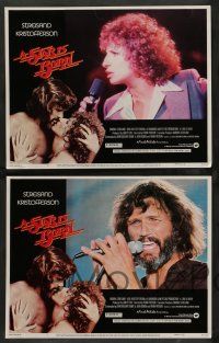 7w644 STAR IS BORN 8 LCs '77 great images of Kris Kristofferson & Barbra Streisand singing!