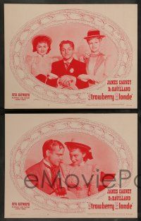 7w655 STRAWBERRY BLONDE 8 LCs R57 great images of James Cagney, pretty Olivia De Havilland!