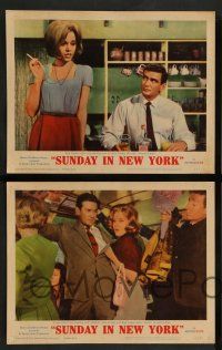 7w659 SUNDAY IN NEW YORK 8 LCs '64 Rod Taylor & sexy Jane Fonda, Cliff Robertson, Jo Morrow!