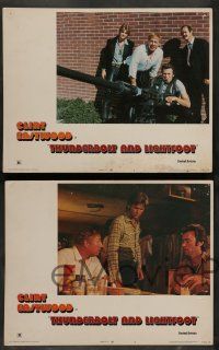 7w686 THUNDERBOLT & LIGHTFOOT 8 LCs '74 Clint Eastwood, Jeff Bridges, George Kennedy, Cimino!