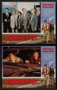 7w695 TOMMY BOY 8 LCs '95 great images of screwballs Chris Farley & David Spade, Brian Dennehy!