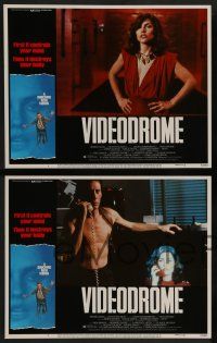 7w731 VIDEODROME 8 LCs '83 director David Cronenberg, James Woods, Debbie Harry, sci-fi thriller!